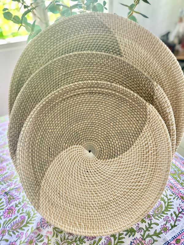 Handwoven Rattan Platter/Tray Set